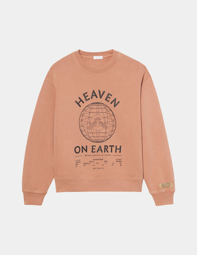 Heaven on Earth Crewneck - Beige Pink Christian Unisex Crewneck