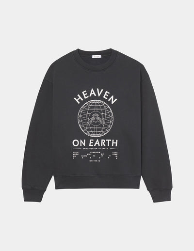 Heaven on Earth Crewneck - Vintage Black Christian Unisex Crewneck