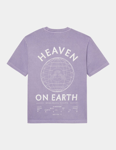 Heaven on Earth Heavyweight Tee - Amethyst Christian Unisex T-shirt